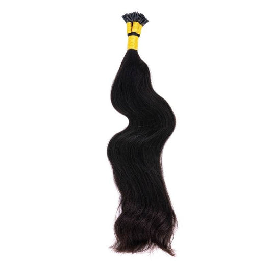 Raw Indian Wavy Natural Black I-Tip