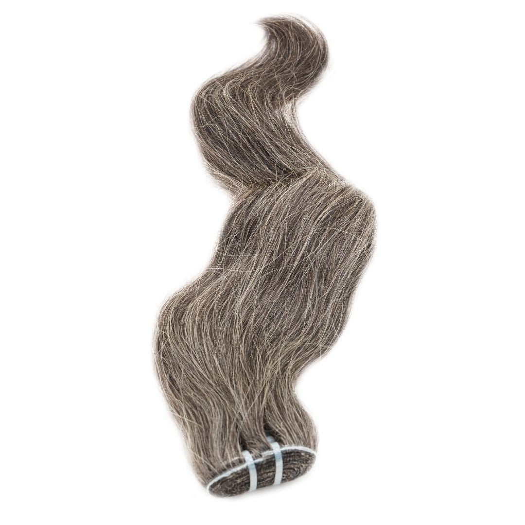 Extensions de cheveux gris naturels